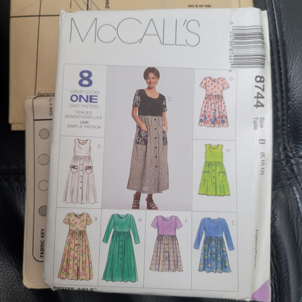 McCall's 8744 Misses Dress Sewing Pattern Size 8 10 12 Uncut 8 Looks Easy